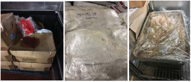 Three photos of packaged food